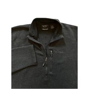 Marmot Drop Line Black 1/2 Half Zip Fleece Pullover Men's‎ Large